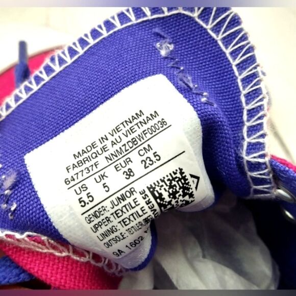 Converse East Coast Chuck Taylor Junior Sneakers Running Shoes SZ 5.5 Pink Kids - Picture 16 of 16